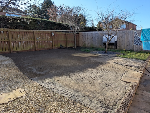 Artificial turf removed, ready for sowing