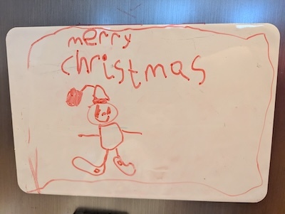 A Merry Christmas message from my youngest child