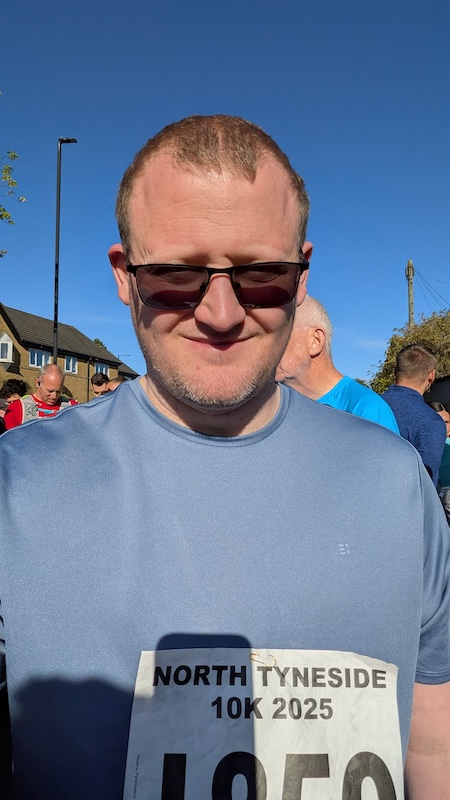 Me at the starting line of the North Tyneside 10k